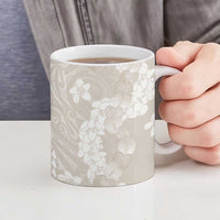 Suede Beige Hawaii Anthurium Plumeria Lei Ceramic Mug LT9 - Polynesian Pride