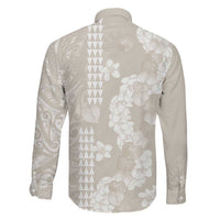 Suede Beige Hawaii Anthurium Plumeria Lei Family Matching Mermaid Dress and Hawaiian Shirt
