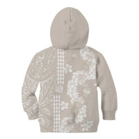Suede Beige Hawaii Anthurium Plumeria Lei Kid Hoodie LT9 - Polynesian Pride