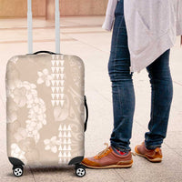 Suede Beige Hawaii Anthurium Plumeria Lei Luggage Cover LT9 Beige - Polynesian Pride
