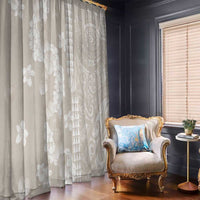 Suede Beige Hawaii Anthurium Plumeria Lei Window Curtain LT9 - Polynesian Pride