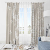 Suede Beige Hawaii Anthurium Plumeria Lei Window Curtain LT9 - Polynesian Pride