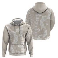 Suede Beige Hawaii Anthurium Plumeria Lei Zip Hoodie LT9 - Polynesian Pride
