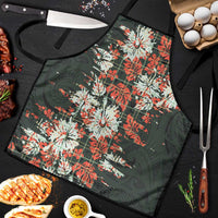 Hawaii Tartan With Hibiscus Apron Polynesian Pattern Vintage LT9 Dark Green - Polynesian Pride
