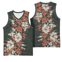 Hawaii Tartan With Hibiscus Basketball Jersey Polynesian Pattern Vintage LT9 - Polynesian Pride