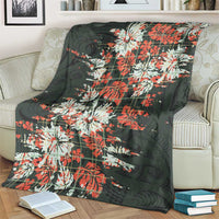 Hawaii Tartan With Hibiscus Blanket Polynesian Pattern Vintage LT9 - Polynesian Pride