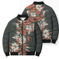 Hawaii Tartan With Hibiscus Bomber Puffer Jacket Polynesian Pattern Vintage LT9 - Polynesian Pride
