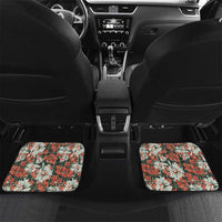 Hawaii Tartan With Hibiscus Car Mats Polynesian Pattern Vintage LT9 Set 2pcs - Back Dark Green - Polynesian Pride
