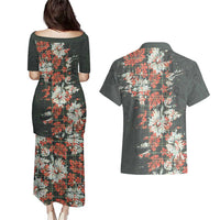 Hawaii Tartan With Hibiscus Couples Matching Puletasi and Hawaiian Shirt Polynesian Pattern Vintage LT9 - Polynesian Pride