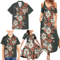 Hawaii Tartan With Hibiscus Family Matching Summer Maxi Dress and Hawaiian Shirt Polynesian Pattern Vintage
