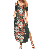 Hawaii Tartan With Hibiscus Family Matching Summer Maxi Dress and Hawaiian Shirt Polynesian Pattern Vintage