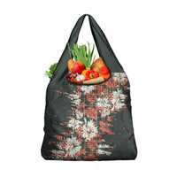 Hawaii Tartan With Hibiscus Grocery Bag Polynesian Pattern Vintage LT9 1-pack One Size Dark Green - Polynesian Pride