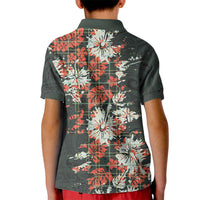 Hawaii Tartan With Hibiscus Kid Polo Shirt Polynesian Pattern Vintage LT9 - Polynesian Pride