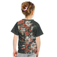 Hawaii Tartan With Hibiscus Kid T Shirt Polynesian Pattern Vintage LT9 - Polynesian Pride