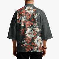 Hawaii Tartan With Hibiscus Kimono Polynesian Pattern Vintage