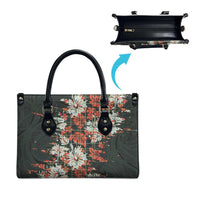 Hawaii Tartan With Hibiscus Leather Bag Polynesian Pattern Vintage LT9 - Polynesian Pride