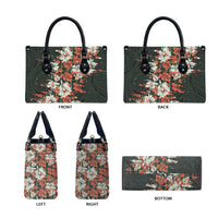 Hawaii Tartan With Hibiscus Leather Bag Polynesian Pattern Vintage LT9 - Polynesian Pride