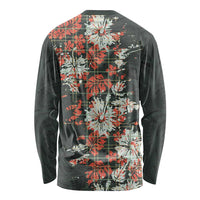 Hawaii Tartan With Hibiscus Long Sleeve Shirt Polynesian Pattern Vintage LT9 - Polynesian Pride