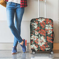 Hawaii Tartan With Hibiscus Luggage Cover Polynesian Pattern Vintage LT9 - Polynesian Pride