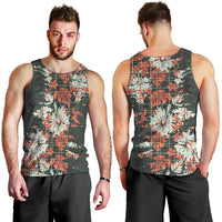 Hawaii Tartan With Hibiscus Men Tank Top Polynesian Pattern Vintage LT9 - Polynesian Pride