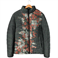 Hawaii Tartan With Hibiscus Padded Jacket Polynesian Pattern Vintage LT9 - Polynesian Pride