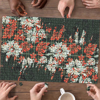 Hawaii Tartan With Hibiscus Puzzle Polynesian Pattern Vintage LT9 - Polynesian Pride