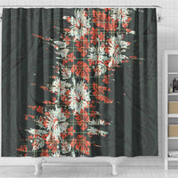 Hawaii Tartan With Hibiscus Shower Curtain Polynesian Pattern Vintage LT9 - Polynesian Pride