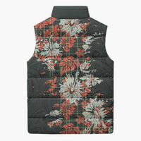 Hawaii Tartan With Hibiscus Sleeveless Puffer Jacket Polynesian Pattern Vintage LT9 - Polynesian Pride
