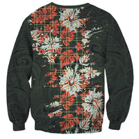 Hawaii Tartan With Hibiscus Sweatshirt Polynesian Pattern Vintage LT9 - Polynesian Pride
