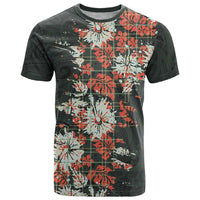 Hawaii Tartan With Hibiscus T Shirt Polynesian Pattern Vintage LT9 Dark Green - Polynesian Pride