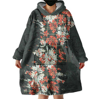 Hawaii Tartan With Hibiscus Wearable Blanket Hoodie Polynesian Pattern Vintage LT9 - Polynesian Pride
