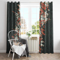 Hawaii Tartan With Hibiscus Window Curtain Polynesian Pattern Vintage LT9 - Polynesian Pride