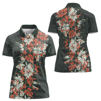 Hawaii Tartan With Hibiscus Women Polo Shirt Polynesian Pattern Vintage LT9 - Polynesian Pride