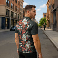 Hawaii Tartan With Hibiscus Zipper Polo Shirt Polynesian Pattern Vintage LT9 - Polynesian Pride