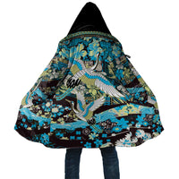 Japanese Hawaiian Crane Cloak Blue Tapa Patchwork Pattern LT9 Unisex Blue - Polynesian Pride