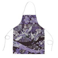 Japanese Hawaiian Crane Apron Purple Tapa Patchwork Pattern LT9 Purple - Polynesian Pride