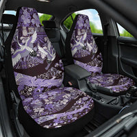 Japanese Hawaiian Crane Car Seat Cover Purple Tapa Patchwork Pattern LT9 One Size Purple - Polynesian Pride