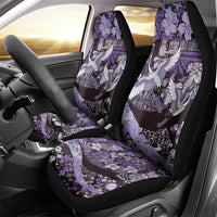 Japanese Hawaiian Crane Car Seat Cover Purple Tapa Patchwork Pattern LT9 - Polynesian Pride