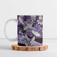 Japanese Hawaiian Crane Ceramic Mug Purple Tapa Patchwork Pattern LT9 Purple - Polynesian Pride