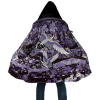 Japanese Hawaiian Crane Cloak Purple Tapa Patchwork Pattern LT9 Unisex Purple - Polynesian Pride