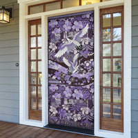 Japanese Hawaiian Crane Door Cover Purple Tapa Patchwork Pattern LT9 - Polynesian Pride