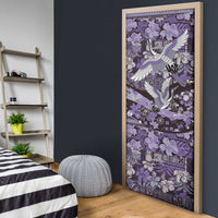 Japanese Hawaiian Crane Door Cover Purple Tapa Patchwork Pattern LT9 - Polynesian Pride