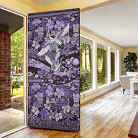 Japanese Hawaiian Crane Door Cover Purple Tapa Patchwork Pattern LT9 - Polynesian Pride