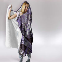 Japanese Hawaiian Crane Hooded Blanket Purple Tapa Patchwork Pattern LT9 - Polynesian Pride