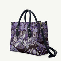 Japanese Hawaiian Crane Leather Bag Purple Tapa Patchwork Pattern LT9 Purple - Polynesian Pride