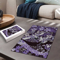 Japanese Hawaiian Crane Puzzle Purple Tapa Patchwork Pattern LT9 - Polynesian Pride