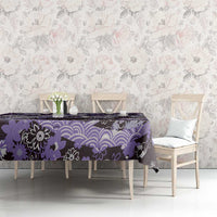 Japanese Hawaiian Crane Tablecloth Purple Tapa Patchwork Pattern LT9 - Polynesian Pride