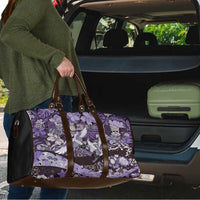 Japanese Hawaiian Crane Travel Bag Purple Tapa Patchwork Pattern LT9 - Polynesian Pride