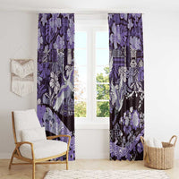 Japanese Hawaiian Crane Window Curtain Purple Tapa Patchwork Pattern LT9 - Polynesian Pride