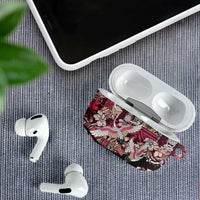 Japanese Hawaiian Crane AirPods Case Soft Pink Tapa Patchwork Pattern
